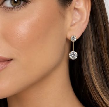 Brinco de prata com cristal